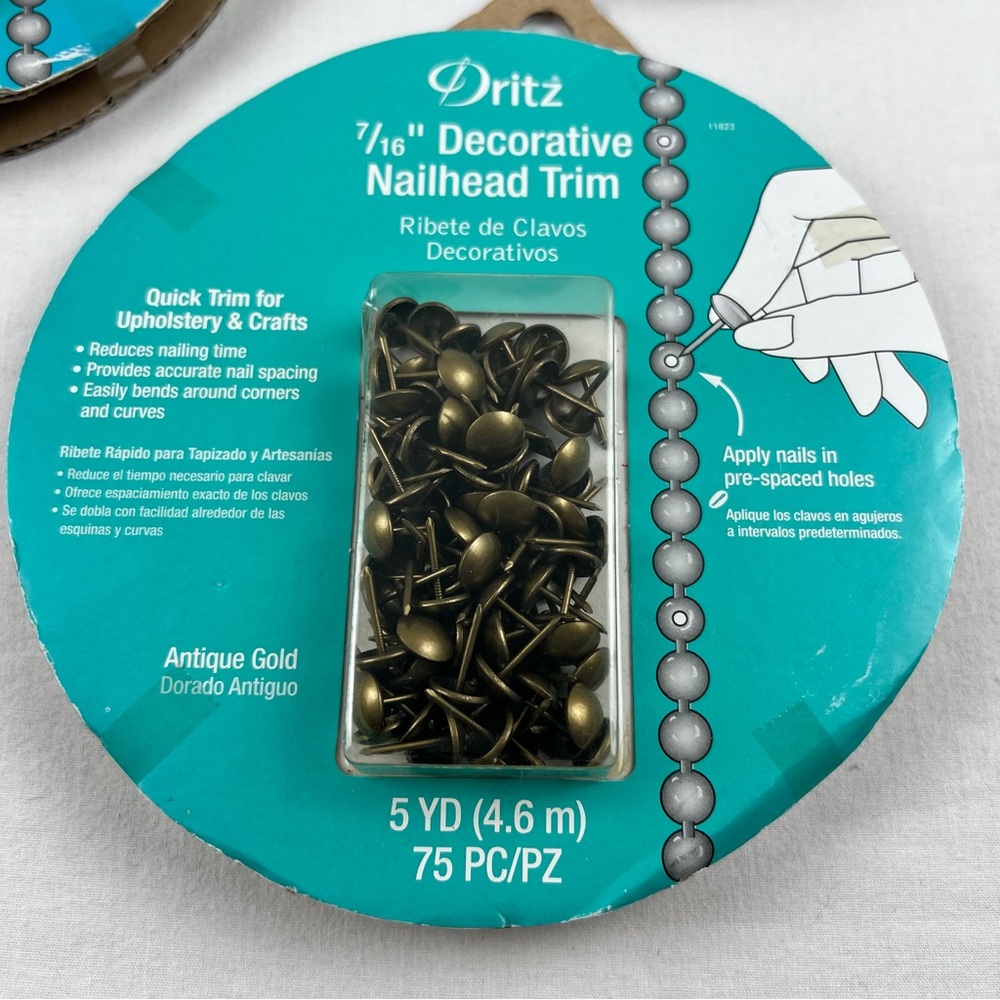 Dritz‎ Home Decorative Nailhead Trim 5yd -  Antique Gold 7/16 inch